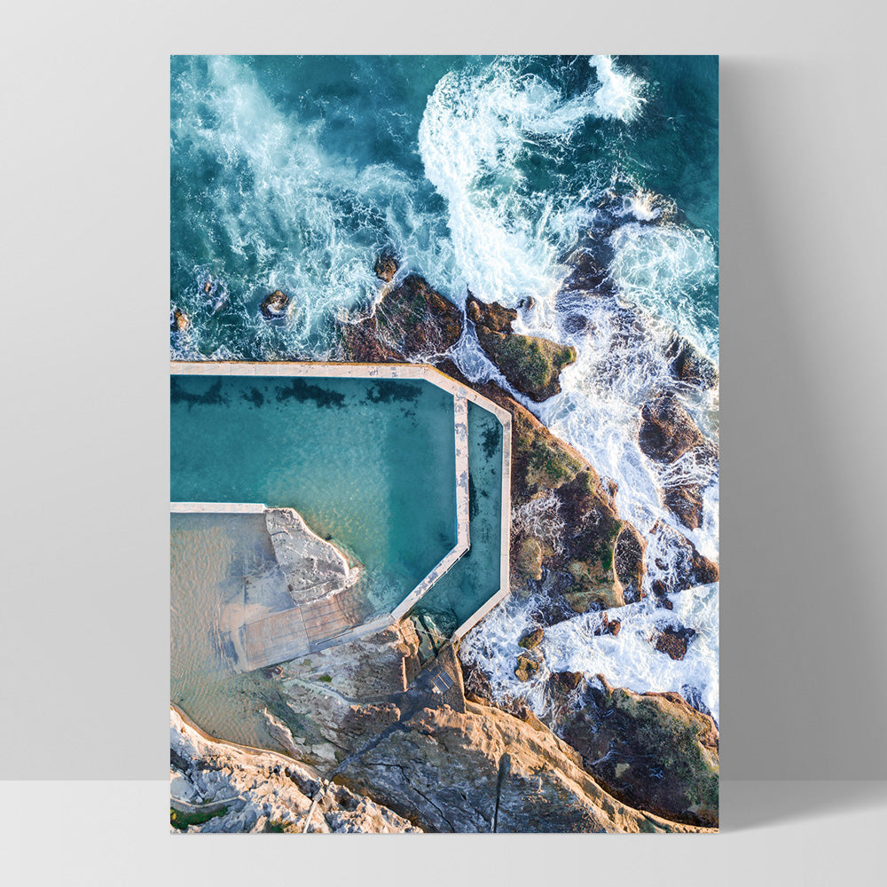 South Curl Curl Rock Pool - Art Print, Poster, Stretched Canvas, or Framed Wall Art Print, shown as a stretched canvas or poster without a frame