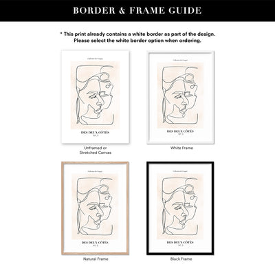 Abstract Line Art Figures III | On both sides - Art Print, Poster, Stretched Canvas or Framed Wall Art, Showing White , Black, Natural Frame Colours, No Frame (Unframed) or Stretched Canvas, and With or Without White Borders