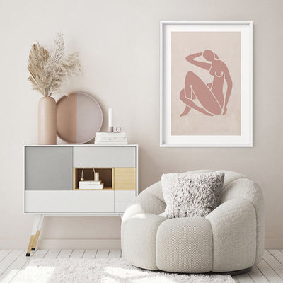 Decoupes La Figure Femme I - Art Print, Poster, Stretched Canvas or Framed Wall Art Prints, shown framed in a room