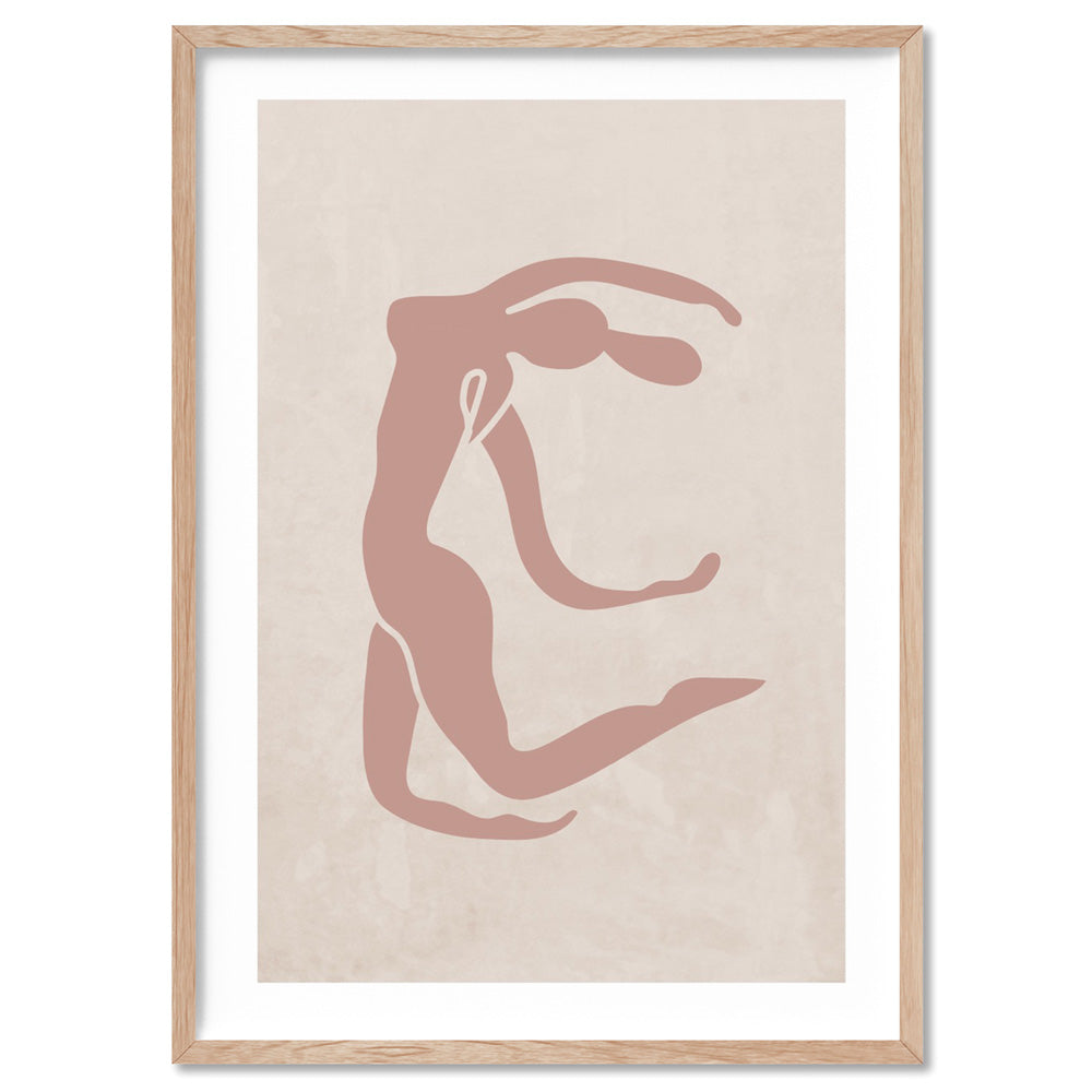 Decoupes La Figure Femme II - Art Print, Poster, Stretched Canvas, or Framed Wall Art Print, shown in a natural timber frame