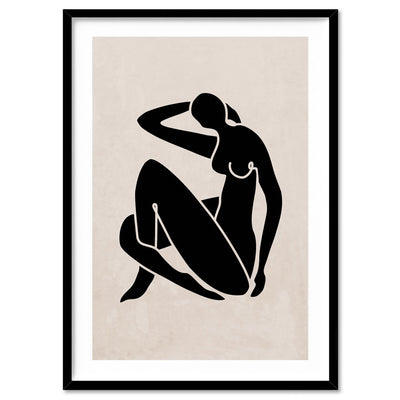 Decoupes La Figure Femme III - Art Print, Poster, Stretched Canvas, or Framed Wall Art Print, shown in a black frame