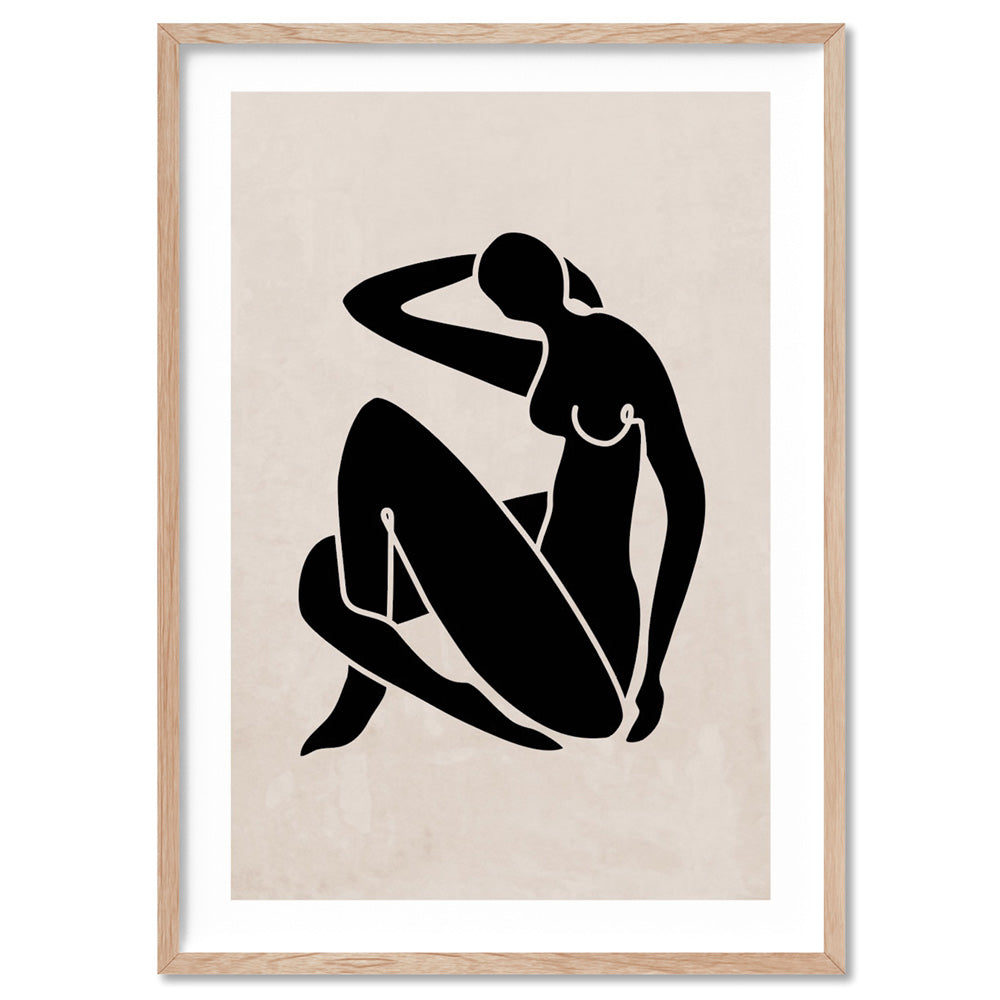 Decoupes La Figure Femme III - Art Print, Poster, Stretched Canvas, or Framed Wall Art Print, shown in a natural timber frame