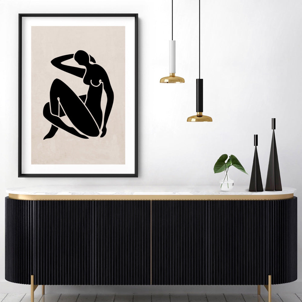 Decoupes La Figure Femme III - Art Print, Poster, Stretched Canvas or Framed Wall Art Prints, shown framed in a room