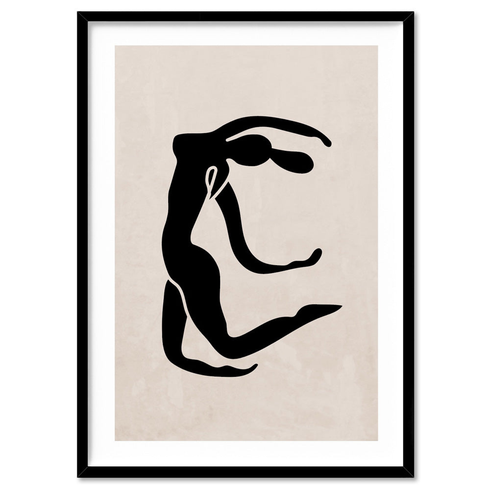 Decoupes La Figure Femme IV - Art Print, Poster, Stretched Canvas, or Framed Wall Art Print, shown in a black frame