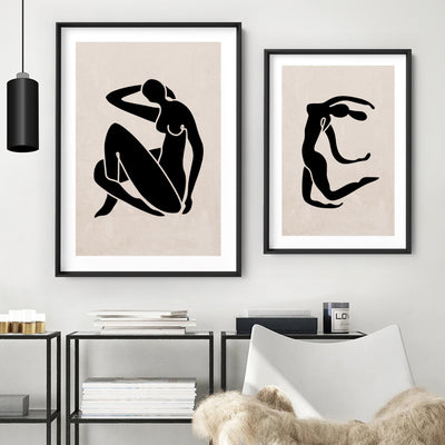 Decoupes La Figure Femme IV - Art Print, Poster, Stretched Canvas or Framed Wall Art, shown framed in a home interior space