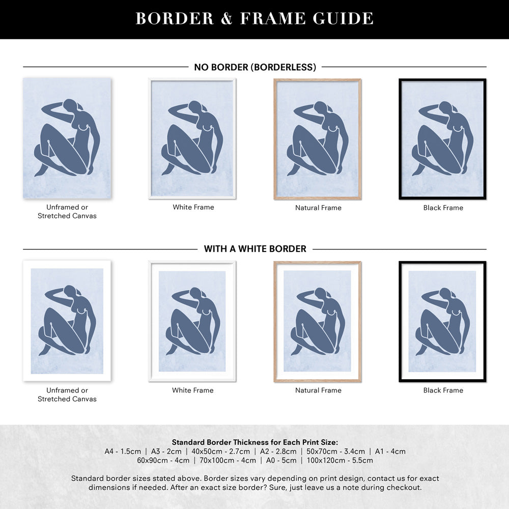 Decoupes La Figure Femme V - Art Print, Poster, Stretched Canvas or Framed Wall Art, Showing White , Black, Natural Frame Colours, No Frame (Unframed) or Stretched Canvas, and With or Without White Borders