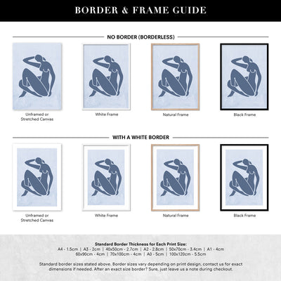 Decoupes La Figure Femme V - Art Print, Poster, Stretched Canvas or Framed Wall Art, Showing White , Black, Natural Frame Colours, No Frame (Unframed) or Stretched Canvas, and With or Without White Borders