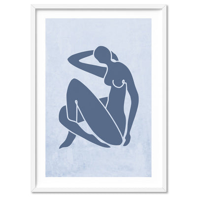 Decoupes La Figure Femme V - Art Print, Poster, Stretched Canvas, or Framed Wall Art Print, shown in a white frame