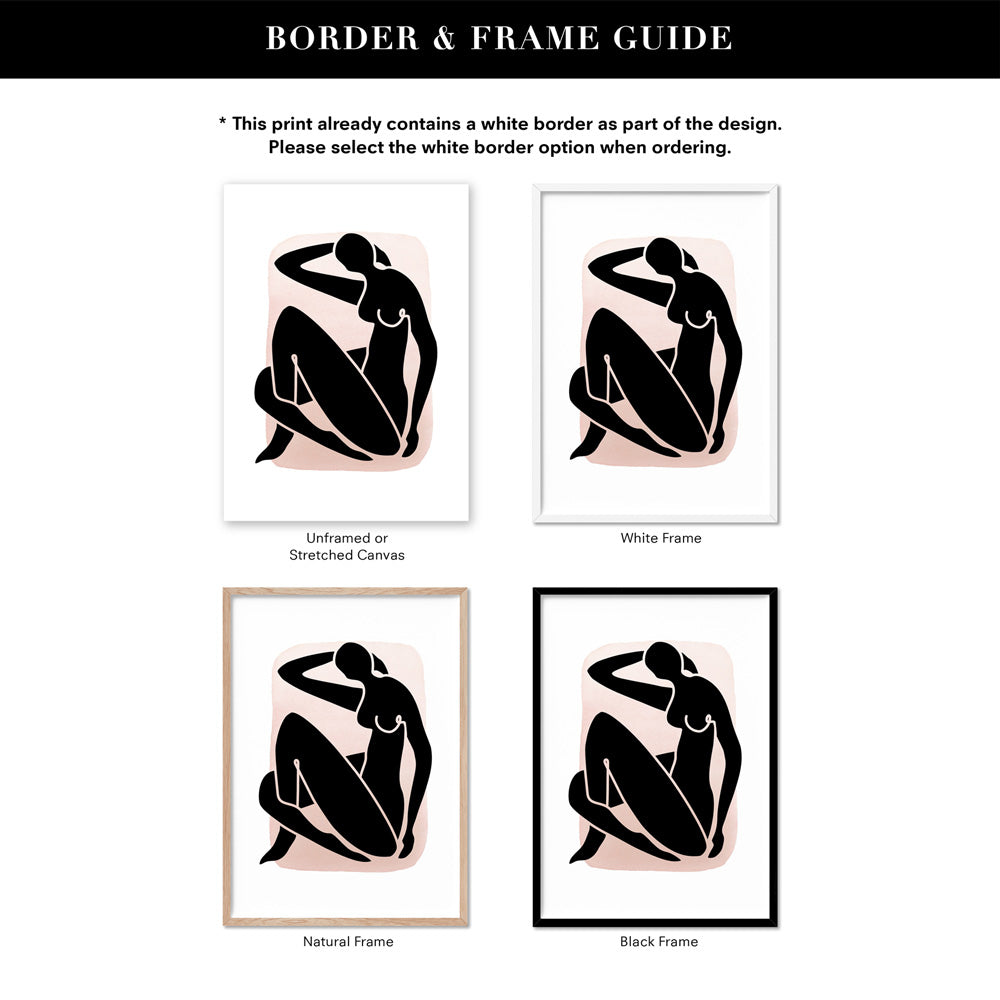 Decoupes La Figure Femme VII - Art Print, Poster, Stretched Canvas or Framed Wall Art, Showing White , Black, Natural Frame Colours, No Frame (Unframed) or Stretched Canvas, and With or Without White Borders