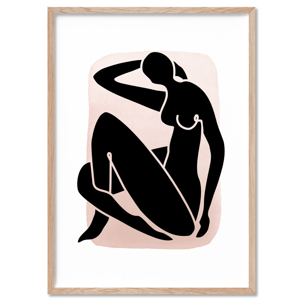 Decoupes La Figure Femme VII - Art Print, Poster, Stretched Canvas, or Framed Wall Art Print, shown in a natural timber frame