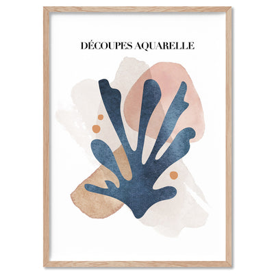 Decoupes Aquarelle I - Art Print, Poster, Stretched Canvas, or Framed Wall Art Print, shown in a natural timber frame