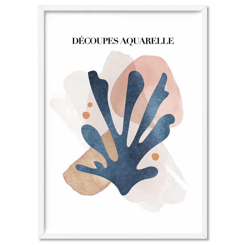 Decoupes Aquarelle I - Art Print, Poster, Stretched Canvas, or Framed Wall Art Print, shown in a white frame