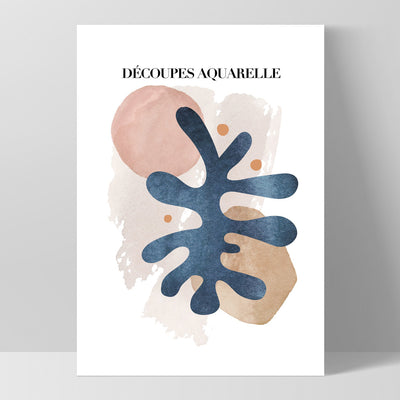Decoupes Aquarelle II - Art Print, Poster, Stretched Canvas, or Framed Wall Art Print, shown as a stretched canvas or poster without a frame