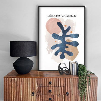 Decoupes Aquarelle II - Art Print, Poster, Stretched Canvas or Framed Wall Art Prints, shown framed in a room