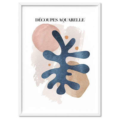 Decoupes Aquarelle II - Art Print, Poster, Stretched Canvas, or Framed Wall Art Print, shown in a white frame