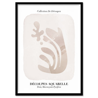 Decoupes Aquarelle III - Art Print, Poster, Stretched Canvas, or Framed Wall Art Print, shown in a black frame