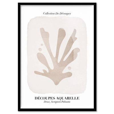 Decoupes Aquarelle IV - Art Print, Poster, Stretched Canvas, or Framed Wall Art Print, shown in a black frame
