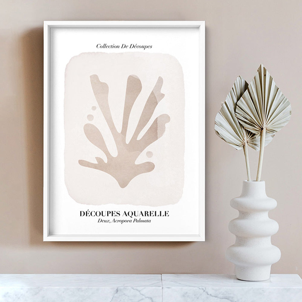 Decoupes Aquarelle IV - Art Print, Poster, Stretched Canvas or Framed Wall Art Prints, shown framed in a room