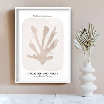 Decoupes Aquarelle IV - Art Print, Poster, Stretched Canvas or Framed Wall Art Prints, shown framed in a room