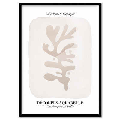 Decoupes Aquarelle V - Art Print, Poster, Stretched Canvas, or Framed Wall Art Print, shown in a black frame