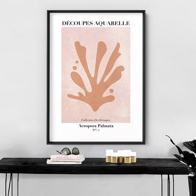 Decoupes Aquarelle VII - Art Print, Poster, Stretched Canvas or Framed Wall Art Prints, shown framed in a room