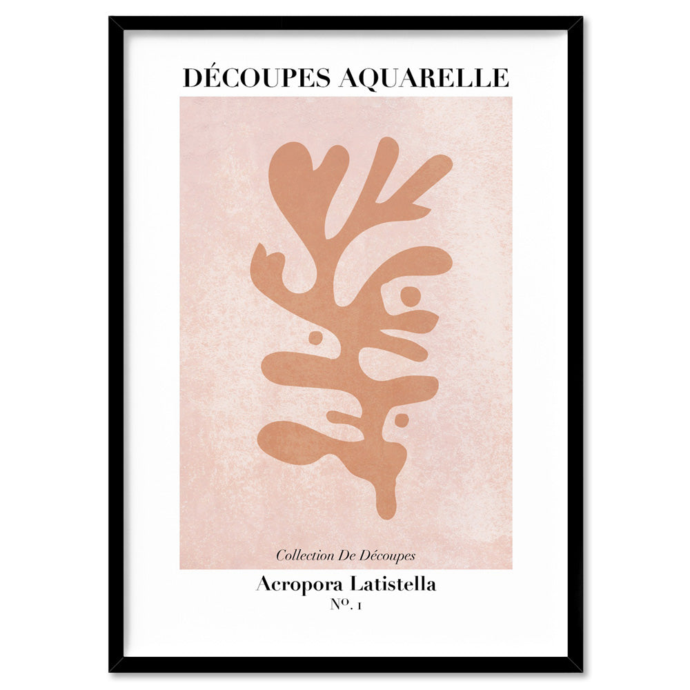 Decoupes Aquarelle VIII - Art Print, Poster, Stretched Canvas, or Framed Wall Art Print, shown in a black frame