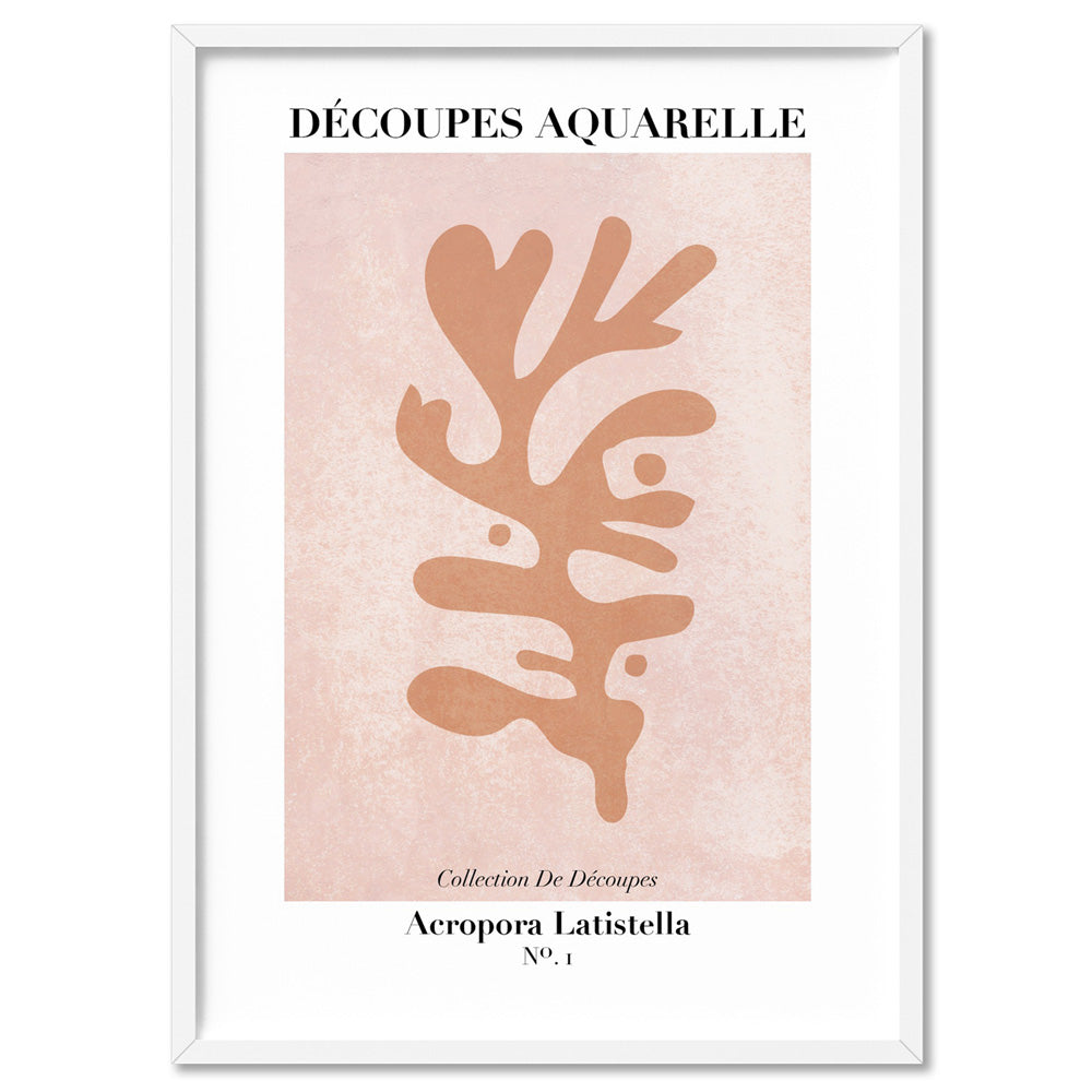 Decoupes Aquarelle VIII - Art Print, Poster, Stretched Canvas, or Framed Wall Art Print, shown in a white frame