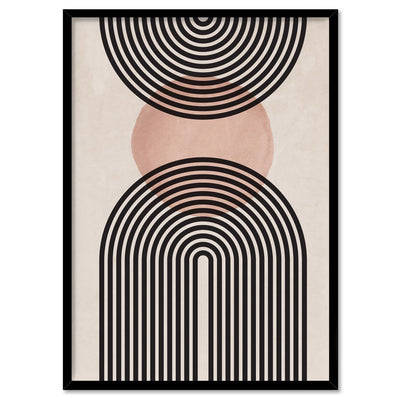 Boho Arches Abstract II - Art Print, Poster, Stretched Canvas, or Framed Wall Art Print, shown in a black frame