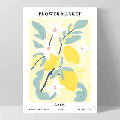 Flower Market | Capri - Art Print, Poster, Stretched Canvas, or Framed Wall Art Print, shown as a stretched canvas or poster without a frame