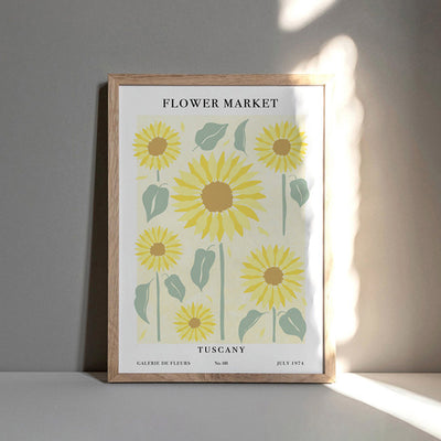 Flower Market | Tuscany - Art Print, Poster, Stretched Canvas or Framed Wall Art Prints, shown framed in a room