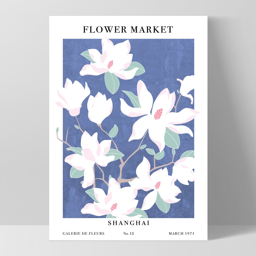 Flower Market | Shanghai - Art Print, Poster, Stretched Canvas, or Framed Wall Art Print, shown as a stretched canvas or poster without a frame