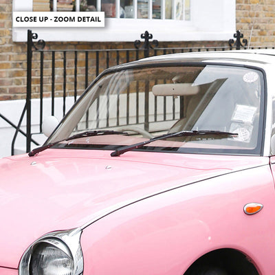 Pink Figaro in London - Art Print by Victoria's Stories, Poster, Stretched Canvas or Framed Wall Art, Close up View of Print Resolution