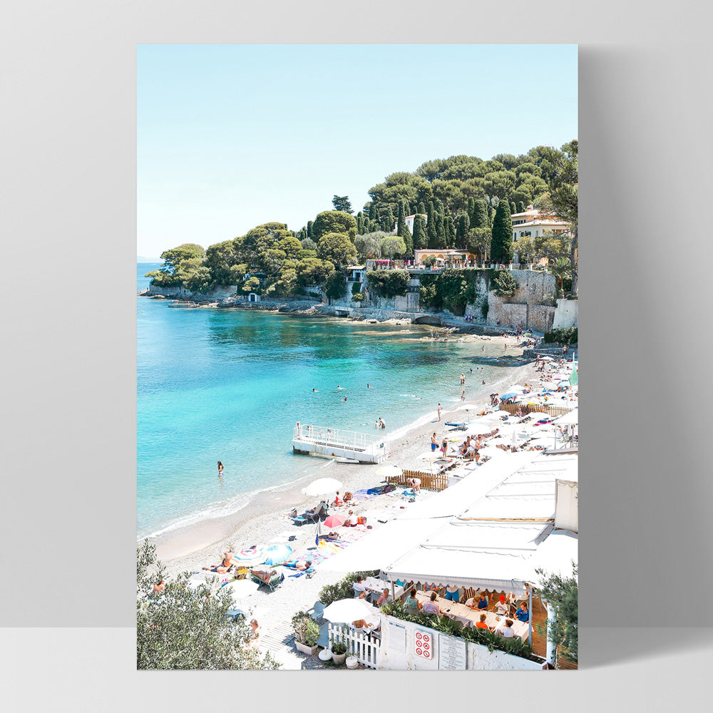 Portofino Beach Days - Art Print by Victoria's Stories, Poster, Stretched Canvas, or Framed Wall Art Print, shown as a stretched canvas or poster without a frame
