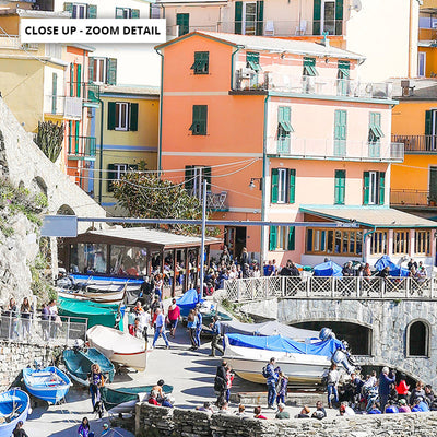 Cinque Terre Italian Coast | Village - Art Print by Victoria's Stories, Poster, Stretched Canvas or Framed Wall Art, Close up View of Print Resolution