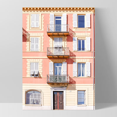 Pretty Pink Hotel France II - Art Print by Victoria's Stories, Poster, Stretched Canvas, or Framed Wall Art Print, shown as a stretched canvas or poster without a frame