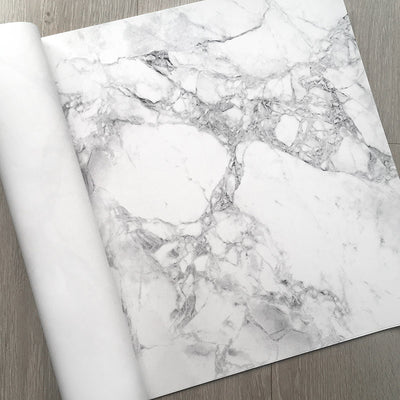 Premium Wrapping Paper in White Marble Design, close up side view