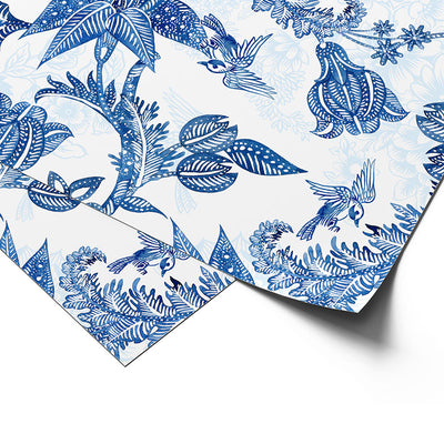 Premium Wrapping Paper in Hamptons Chinoiserie Paisley Design, close up view